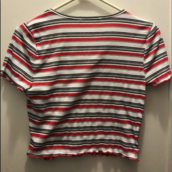 striped cropped shirt - Picture 2 of 2
